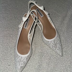Steve Madden White Lace Heels